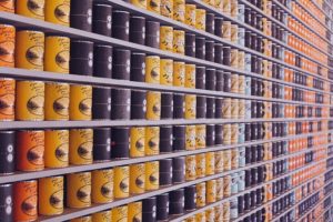 Photo of canned goods in grocery store